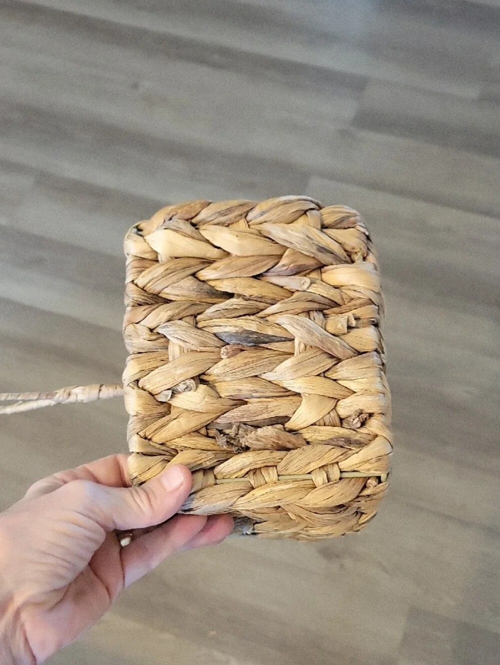 Pier 1 Natural Brown Woven Utensil Caddy with Handle
